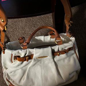 Off White Leather Brahmin Purse